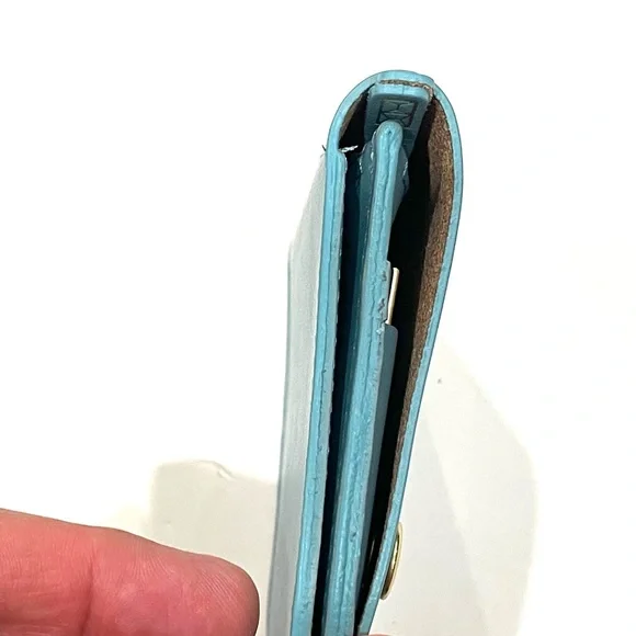 MINOR HISTORY Little Ledger Wallet Leather Blue NEW - Picture 6 of 8